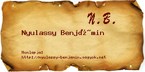 Nyulassy Benjámin névjegykártya