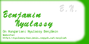 benjamin nyulassy business card